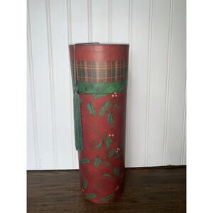 Christmas Holiday Wine Champagne Gift Tube Container Box Carrier 13” X 4”‎
